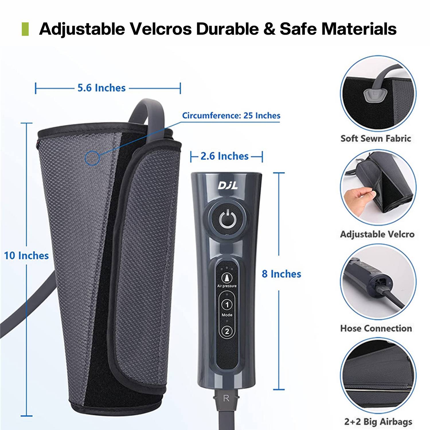 Calf-Massager-Adjustable Velcros Durable & Safe Materials